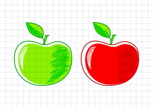 Ritning av äpplen — Stock vektor