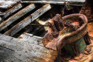 Close-up of a shipwreck clipart