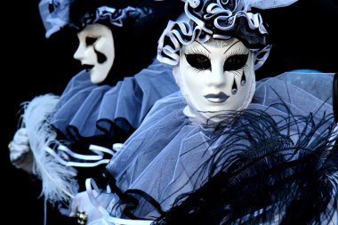 Pierrot at the Venice Carnival clipart