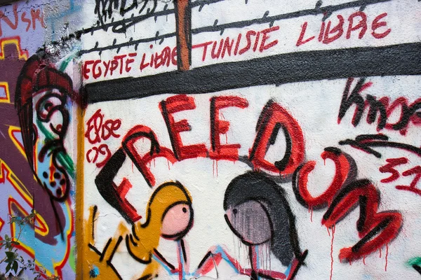 stock image Freedom on a graffiti