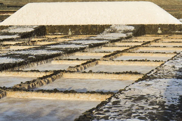 Stora högen av salt i ett stort naturområde. — Stockfoto