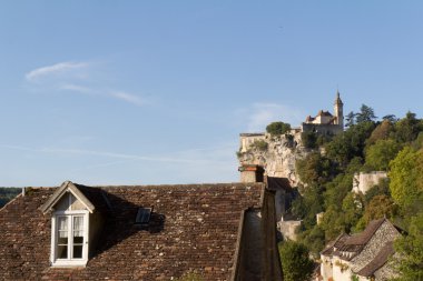 Medieval village of Rocamadour on its spur. clipart
