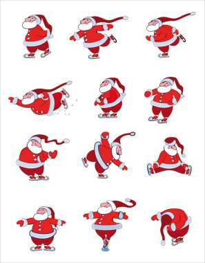 Santa Skating clipart