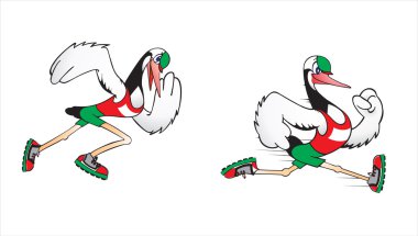 Funny Stork-sortsmen clipart