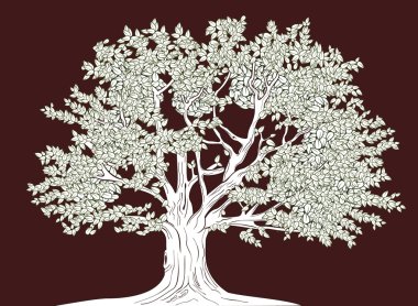 Big tree vector graphical drawing clipart