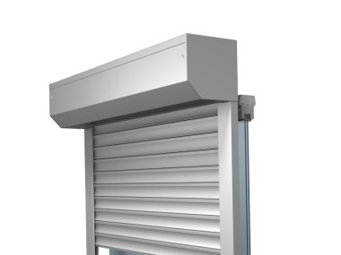 Window with roller shutter clipart