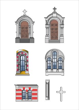 Architect elements of castle clipart