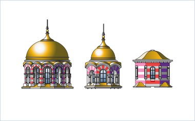 Vector castle domes clipart