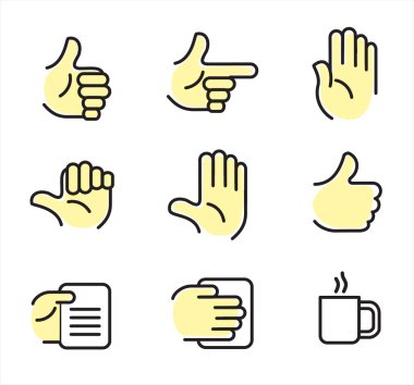 Hand icons clipart