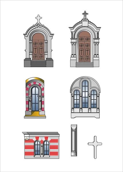 Архітектурні елементи замку — стоковий вектор