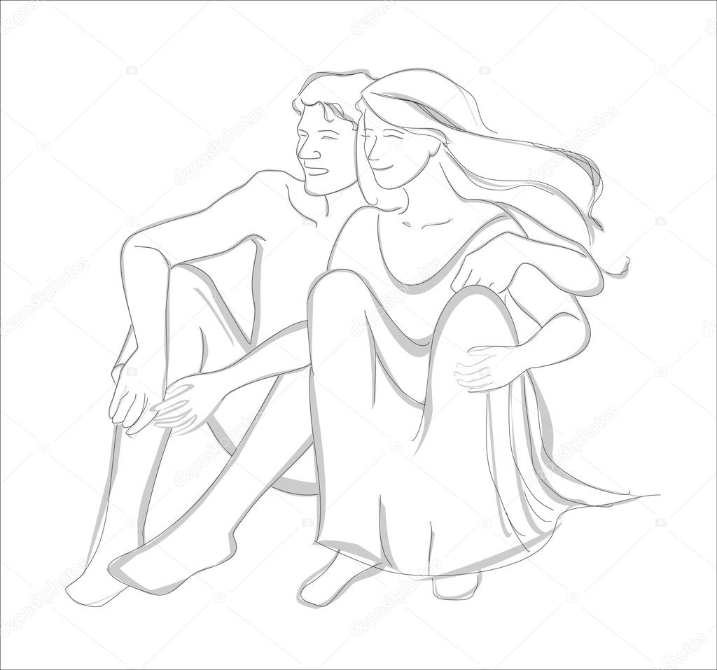 Line drawing or couple