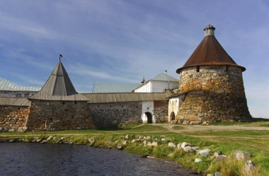 Old kremlin of Solovki monastery clipart