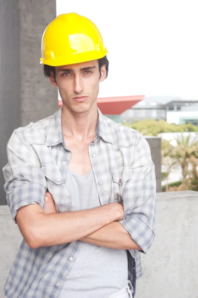 Stavební dělník na místě — Stock fotografie