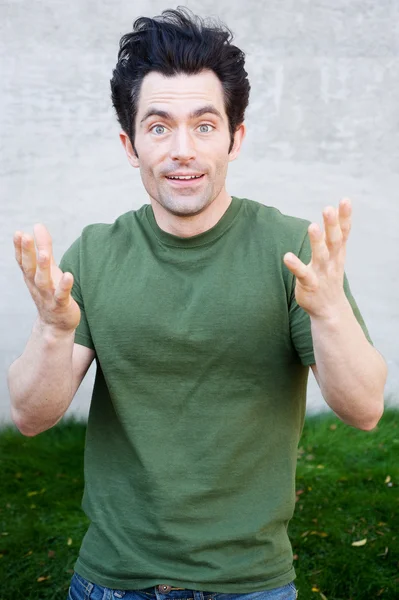 stock image Portrait of a surprised young man