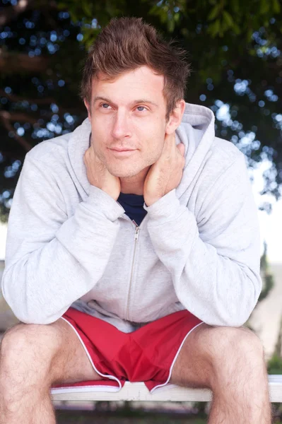 Portrait of a handsome young male athlete — Stock Photo, Image