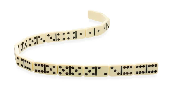 Slingrande band av dominobrickor — Stockfoto
