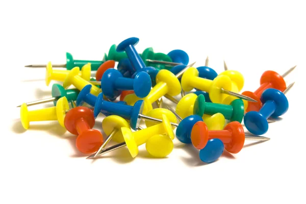 Renkli pushpins yığını — Stok fotoğraf