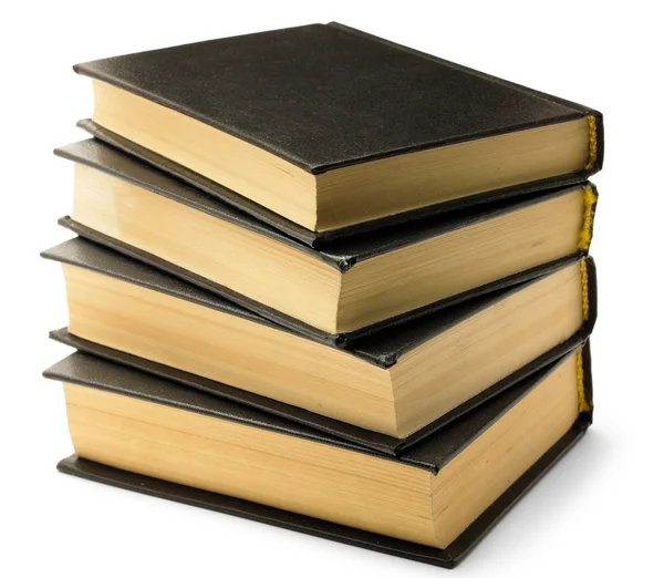 Stos starych książek czarny — Zdjęcie stockowe