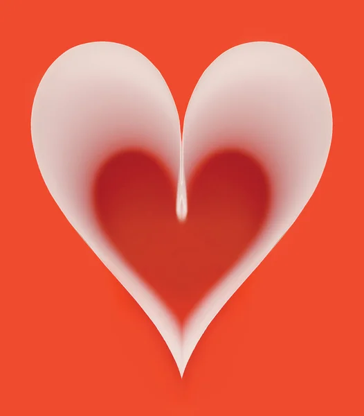 Papier-Herz auf rot — Stockfoto