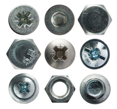 Screw heads collection clipart