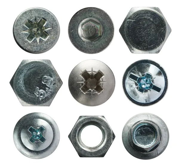 Screw heads collection — Stock Photo, Image