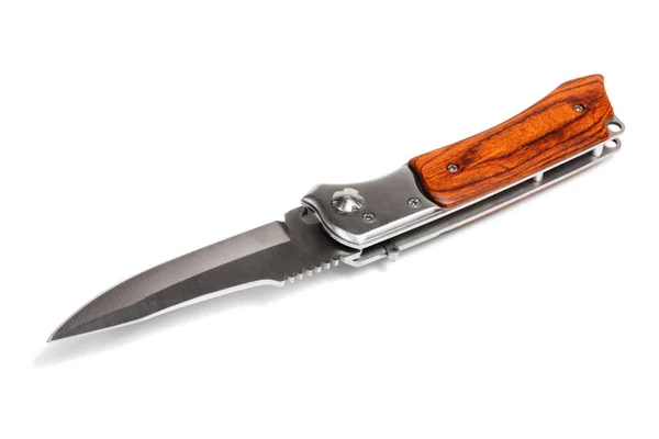 stock image Iron pocket knife with wooden handle