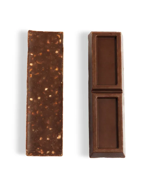 Chocolate con frutos secos triturados aislado sobre fondo blanco —  Fotos de Stock