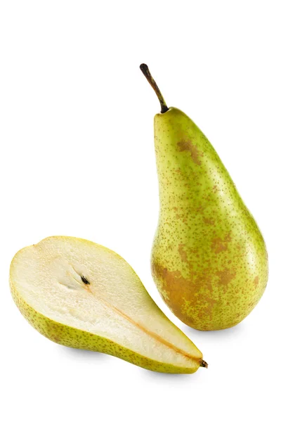 One and half green pears — Stock Photo, Image