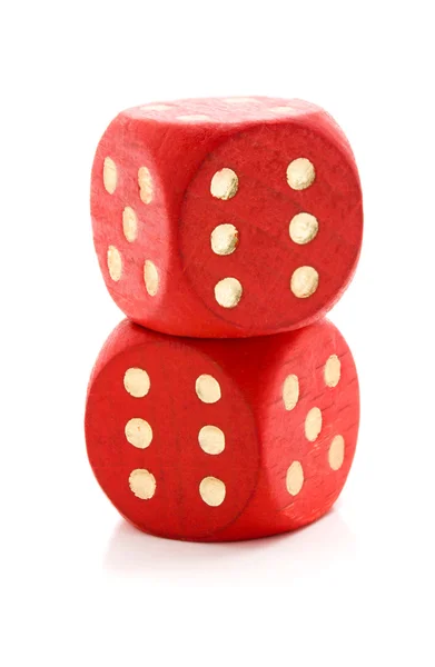 Red wooden dice — Stock Photo, Image
