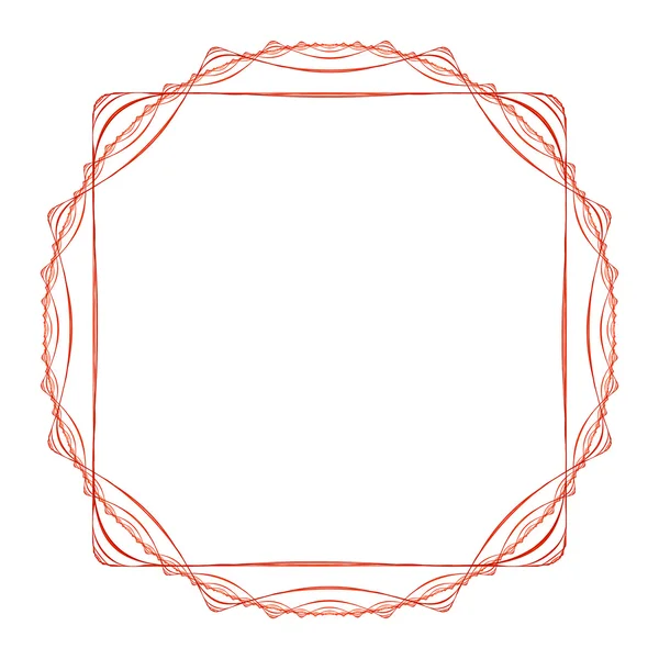 Červené figuroval rám čtvercového tvaru — Stock fotografie