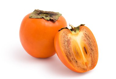 Fresh persimmon on white background clipart