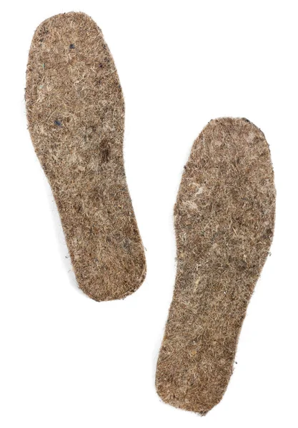 stock image Felt insoles on white background