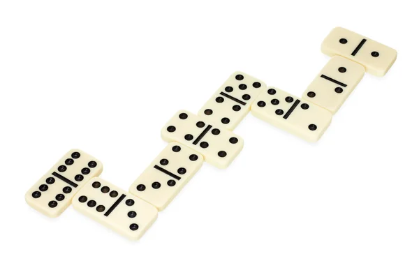 Domino's liggen in slang vorm — Stockfoto