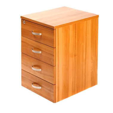 Wooden cabinet with 4 drawers clipart