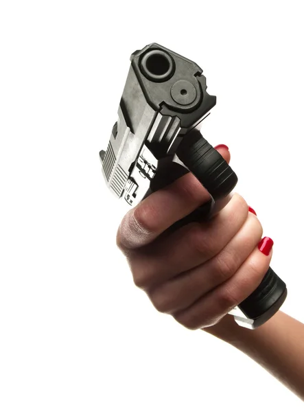 Женская рука с 9-мм пистолетом — стоковое фото