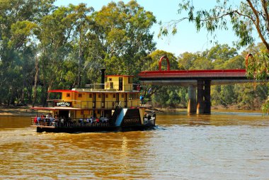 Old steamboat in Echuca clipart