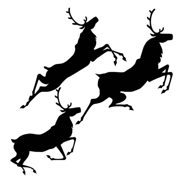 クリスマスの鹿は飛んでいます。 — ストックベクタ