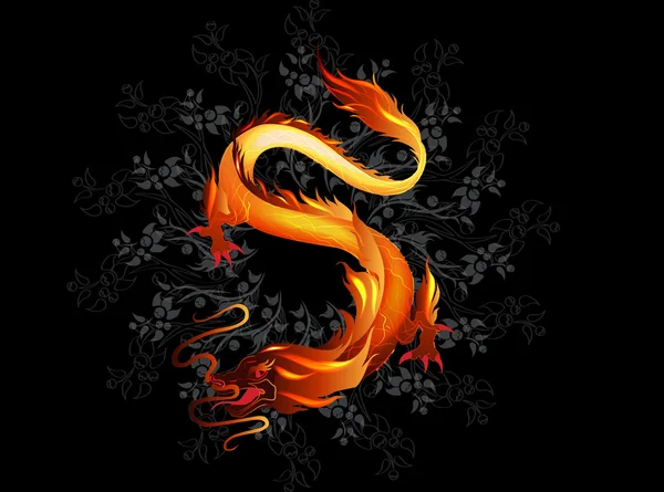 Oriental dragon illustration — Stock Vector