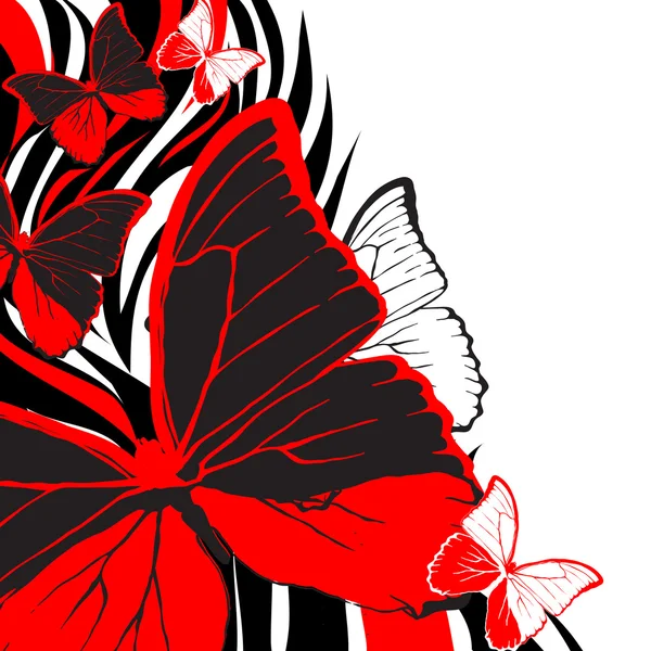 Rode vlinders achtergrond — Stockvector