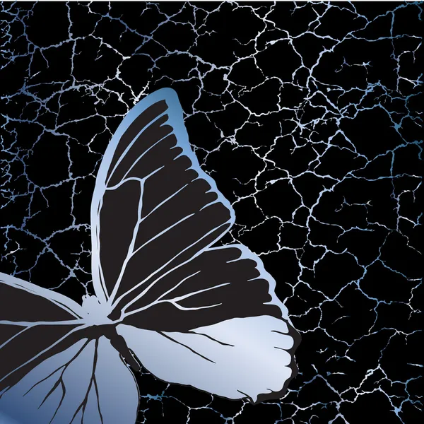 Craquelure avec papillon — Image vectorielle