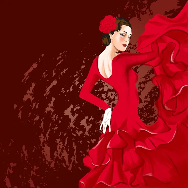 Tancerka flamenco — Wektor stockowy