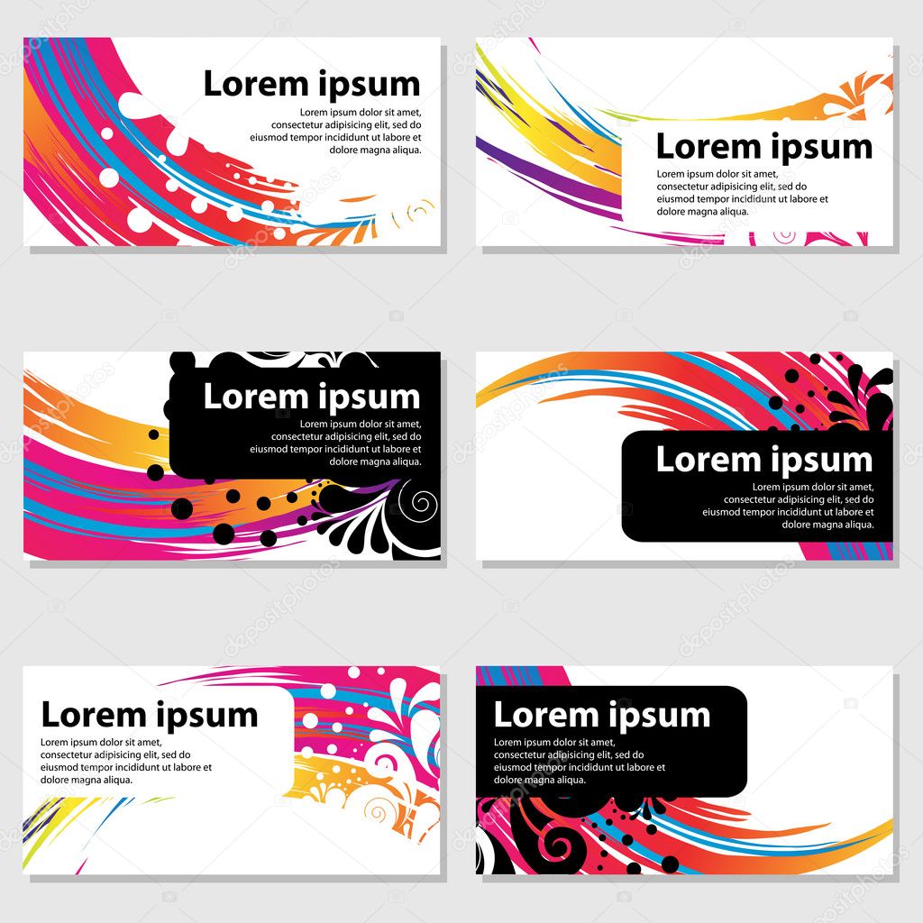 business card templates free download with rainbow