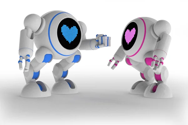 สองหุ่นยนต์ในความรัก — ภาพถ่ายสต็อก
