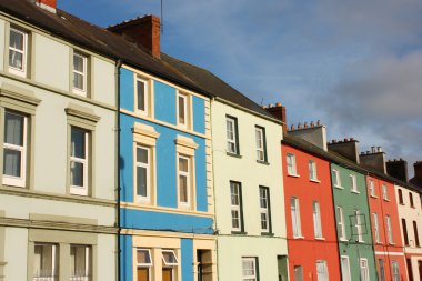 satır renkli İrlandalı evleri, cork, İrlanda