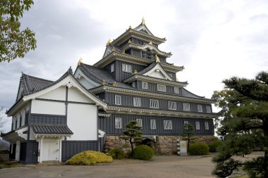 Okayama castle main keep, Japan clipart