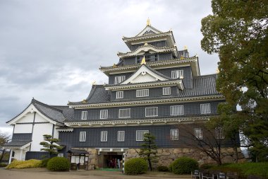 Main keep of Okayama castle, Japan clipart