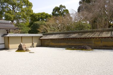 Rock garden ryoan-ji Tapınağı, kyoto, Japonya