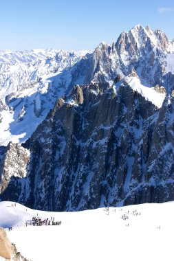 Start point of the White valley route, view from Aiguille du Mid clipart