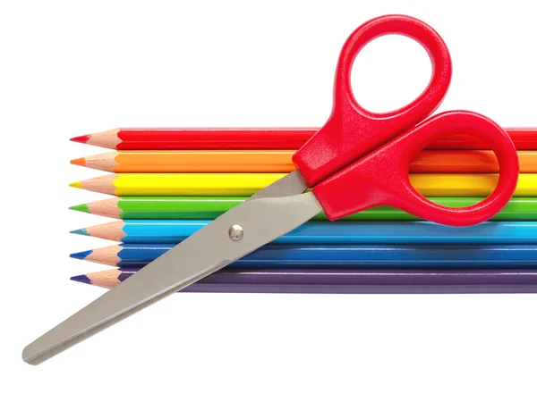 stock image Pencils and scissors