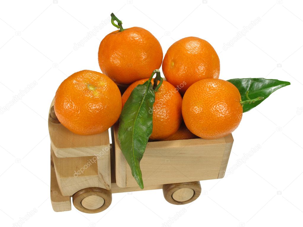 Toy car with mandarins